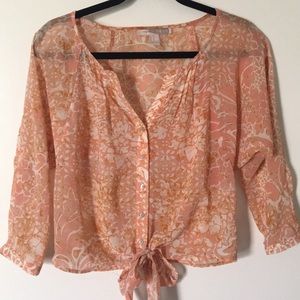 Coral Floral Blouse